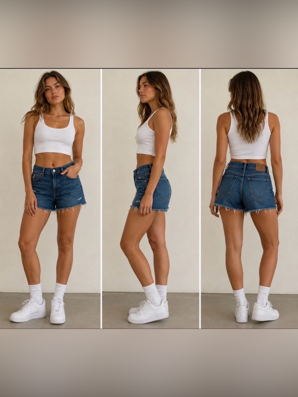 Polo Ralph Lauren Denim Cutoff Shorts women’s Size 32 Blue Raw Hem Y2K